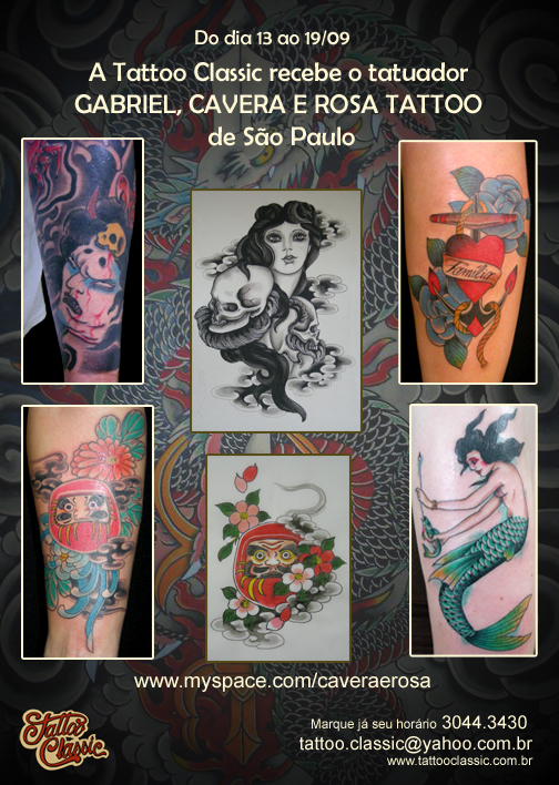 A Tattoo Classic traz como convidado o tatuador Gabriel, Cavera e Rosa 